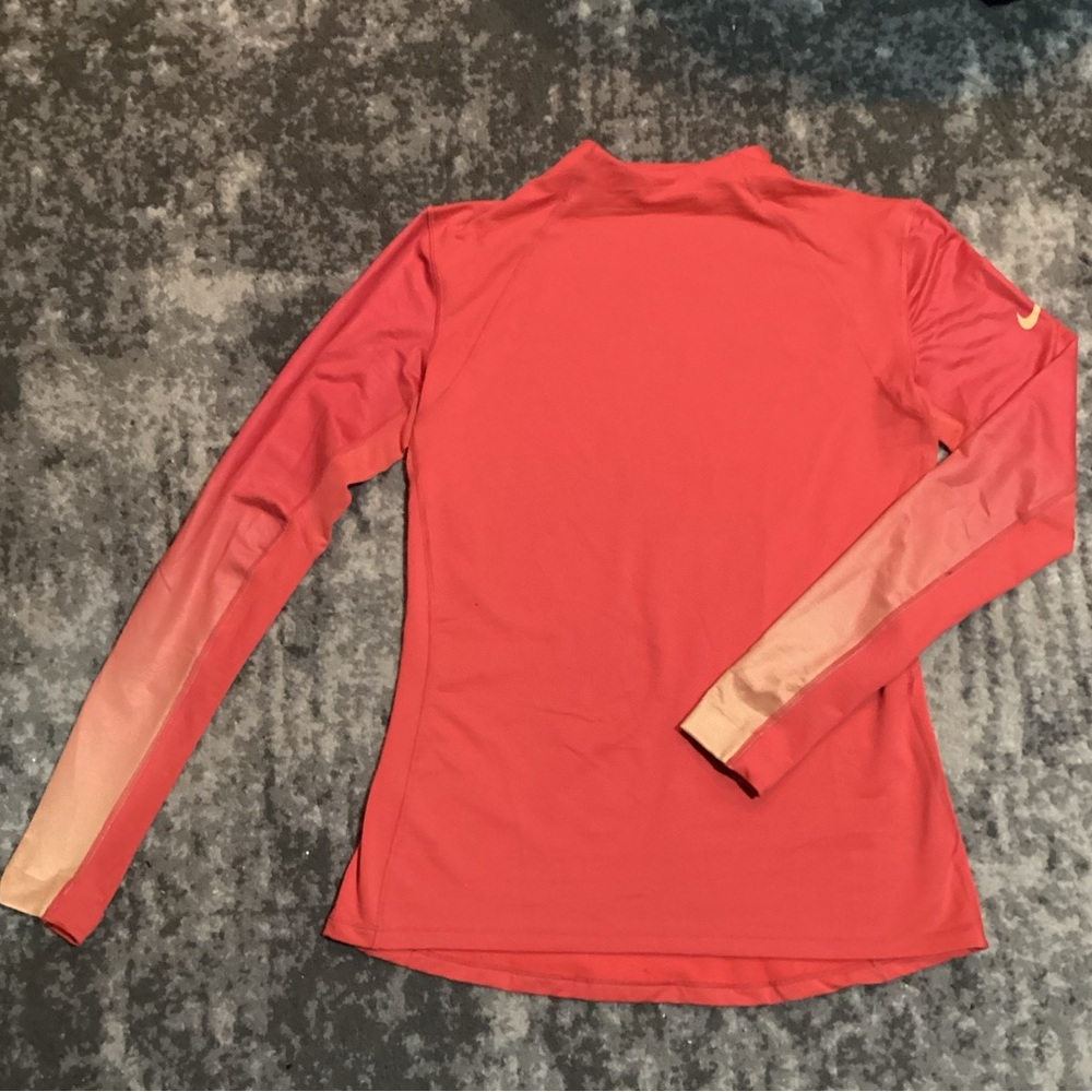 Nike Women’s Pro Hyperwarm Training Top Ls Salmon Pink Orange Ombr Arms Xl